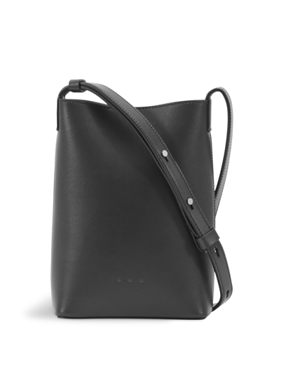 Aesther Ekme Sac Micro Leather Crossbody Bag In 195 Grain Black