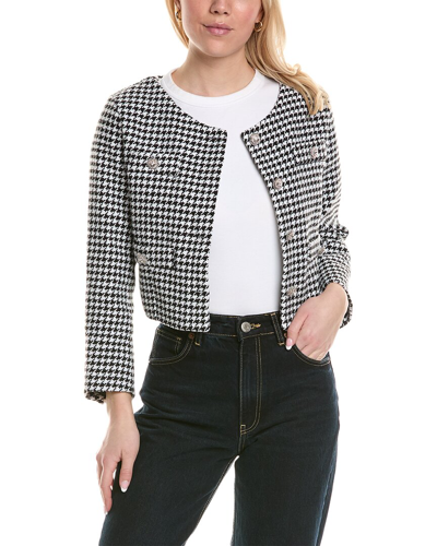 Colette Rose Houndstooth Jacket In White