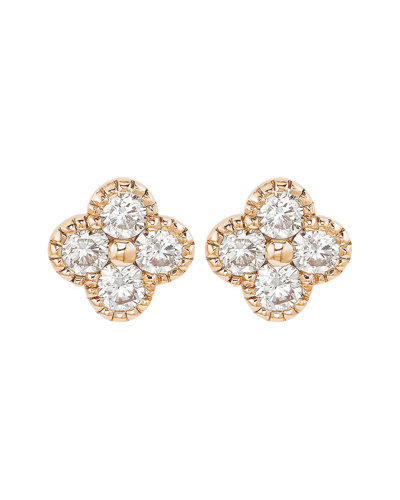 Suzy Levian 14k Rose Gold 0.40 Ct. Tw. Diamond Clover Studs