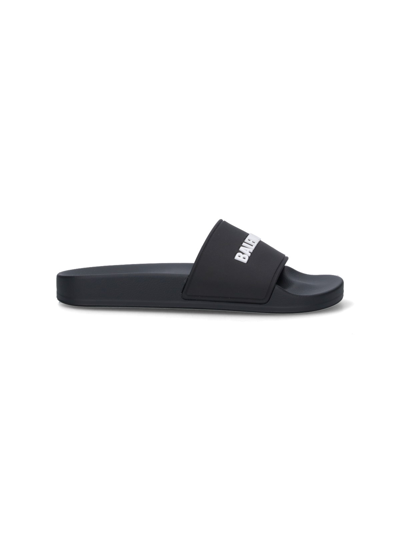 Balenciaga 'pool Side' Slide Sandals In Black  