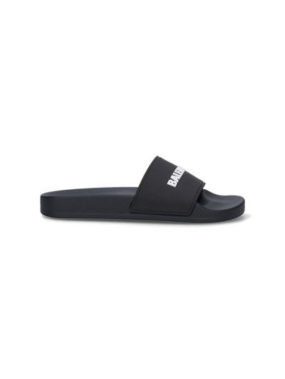 Balenciaga 'pool Side' Slide Sandals In Black