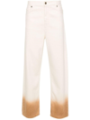 Alanui Logo-patch Cotton Straight-leg Jeans In White