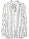 Peserico Striped Button-up Shirt In Blue
