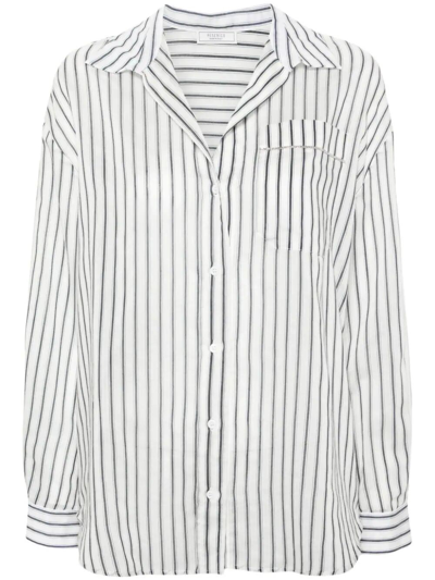 Peserico Striped Button-up Shirt In Azul