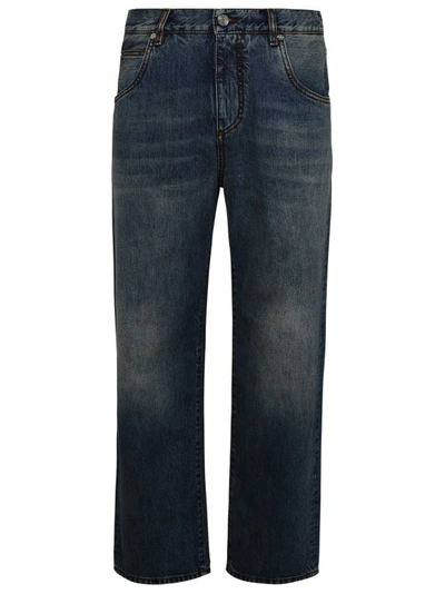 Etro Straight Leg Denim Jeans With Faded Wash In Blue