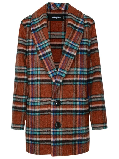 Dsquared2 Check Coat In Red