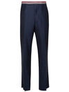 Thom Browne Rwb Blue Wool Pants In Black
