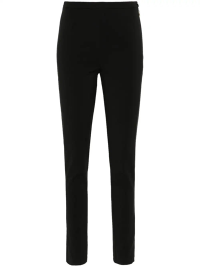 Patrizia Pepe Essential Slim-cut Trousers In Black  