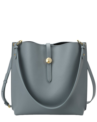 Tiffany & Fred Paris Smooth Leather Shoulder Bag In Blue