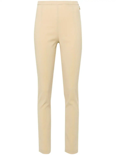 Patrizia Pepe Essential Slim-cut Trousers In Beige