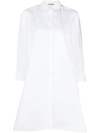 Jil Sander A-line Shirt Dress In White