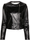 Patrizia Pepe Asymmetric Zip Jacket In Black  