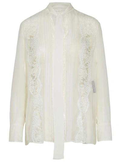 Dolce & Gabbana Beige Cashmere Blend Sweater In White