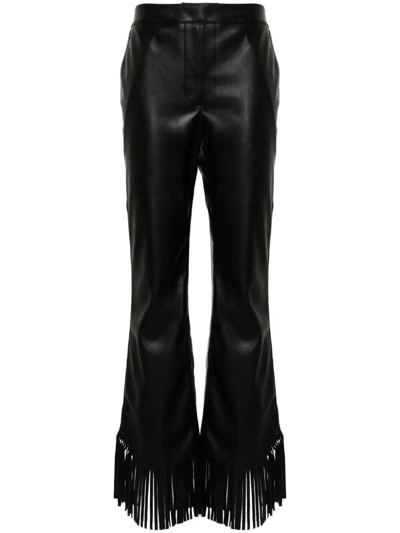 Twinset Lace-trim Pleated Cropped Trousers In Black  