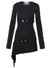 Attico Studded Asymmetric Convertible Dress In Black