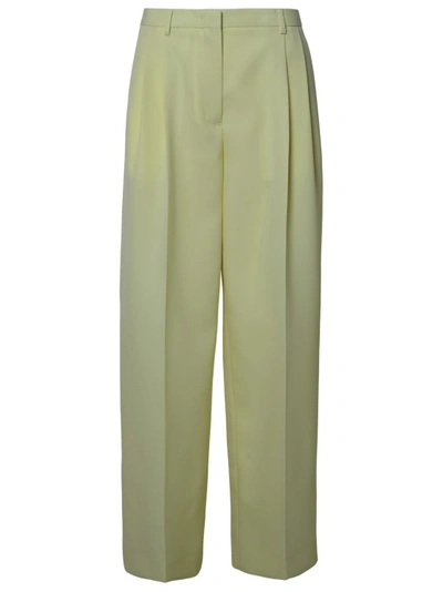 Jil Sander Lime Wool Pants In Neutrals