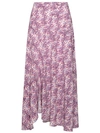 Isabel Marant Sakura Midi Silk Skirt In Pink In Purple