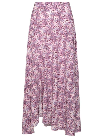 Isabel Marant Sakura Abstract-print Skirt In Purple