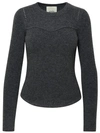Isabel Marant Brumea' Sweater In Grey Cahmere Blend In Black