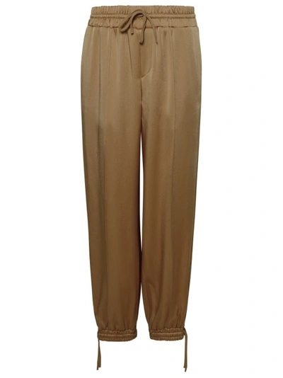 Jil Sander 47 Sand Acetate Pants In Brown