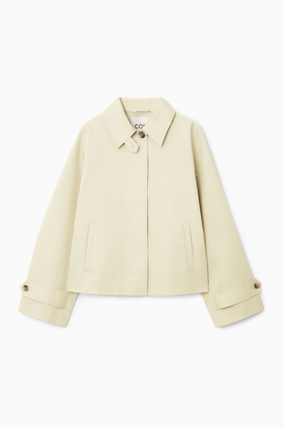 Cos Short Twill Trench Coat In Beige