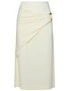 JIL SANDER CREAM VIRGIN WOOL SKIRT