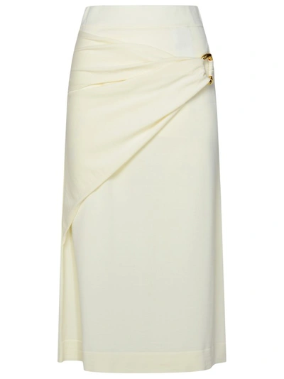 Jil Sander Long Skirt. In White