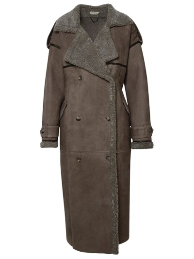 The Mannei Jordan Dove Grey Suede Coat