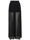 Dolce & Gabbana Loose Black Pants With Detachable Culottes In Stretch Silk Chiffon Woman In Black