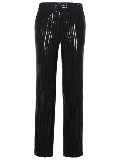 Michael Michael Kors High-waisted Sequin Trousers In Black