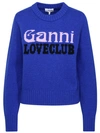 GANNI BLUE WOOL BLEND SWEATER