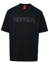 Ferrari Logo-print Cotton T-shirt In Black