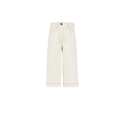 Moncler Kids' Cotton Twill Pants White