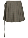 Ami Alexandre Mattiussi Mini Kilt Skirt In Wool Gabardine. In Grey