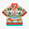 Dolce & Gabbana Boys Red Hawaiian Cotton Shirt In Red