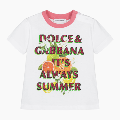 Dolce & Gabbana Baby Girls White Italian Holiday T-shirt