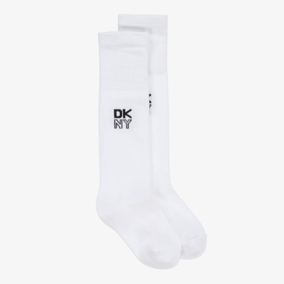 Dkny Teen Girls White Knee High Socks