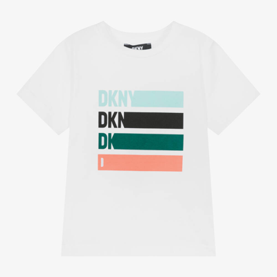 Dkny Kids'  Boys White Cotton T-shirt