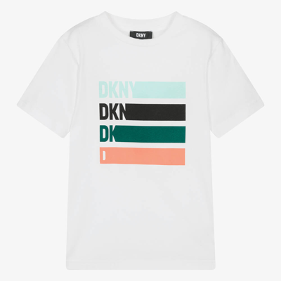 Dkny Teen Boys White Organic Cotton T-shirt