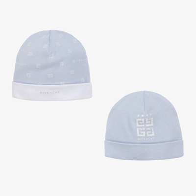 Givenchy Baby Pale Blue Cotton Hats (2 Pack)