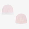 GIVENCHY BABY GIRLS PINK COTTON HATS (2 PACK)