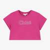 Chloé Logo-embroidered Cotton T-shirt In Pink