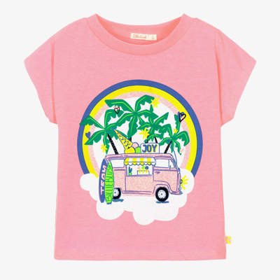 Billieblush Kids' Girls Pink Cotton Campervan T-shirt