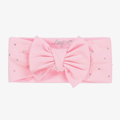 A Dee Babies' Girls Pink Cotton Bow Headband