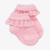 A DEE GIRLS PINK FRILLY COTTON SOCKS