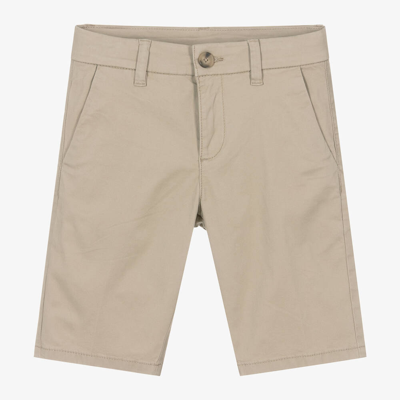 Mayoral Nukutavake Kids' Boys Beige Cotton Chino Shorts