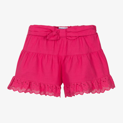 Mayoral Kids' Girls Pink Broderie Anglaise Shorts