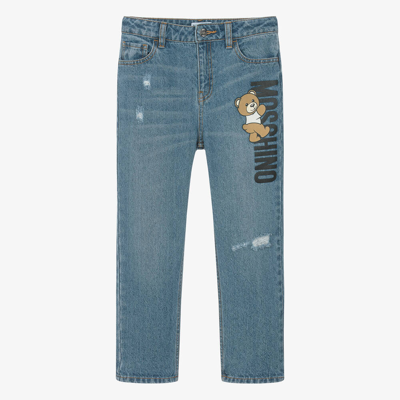 Moschino Kid-teen Teen Blue Teddy Bear Denim Jeans