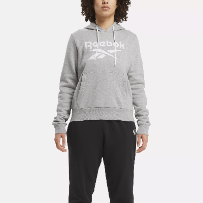 Reebok Identity Big Logo Fleece Hoodie In Grey