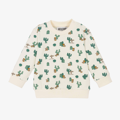 Moschino Baby Babies' Ivory Cotton Cactus Teddy Bear Sweatshirt